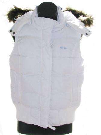 ACA JOE - Sleeveless Puffer Jacket with Fur Hood - Size: Medium