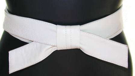 JENNI BUTTON Genuine Leather Wrap Belt