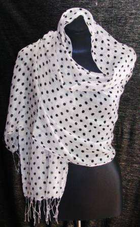100% Linen Polka Dot Scarf