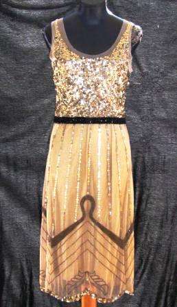 JENNI BUTTON Designer Sequine/Beaded Slip Dress - Size: 34