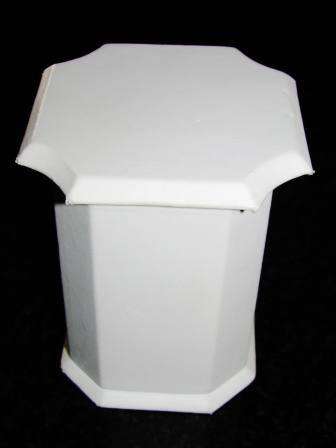 White Leatherette Jewellery Pillar Display - 10 X 13cm