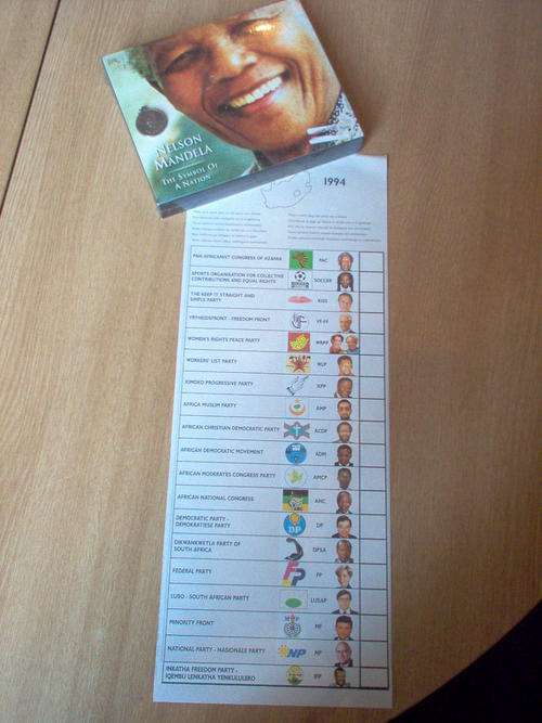 Nelson Mandela CD Rom with 1994 Ballot Paper