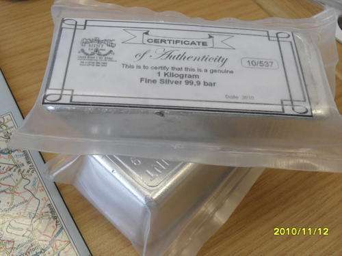 ONE KILO FINE SILVER CAST BAR