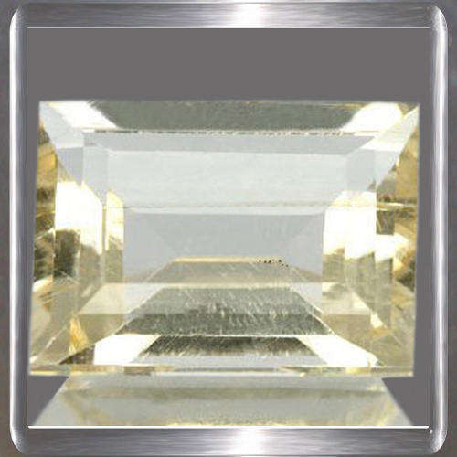 Natural Scapolite Pale Yellow 2.36ct Baguette Cut, Beautiful Gemstone