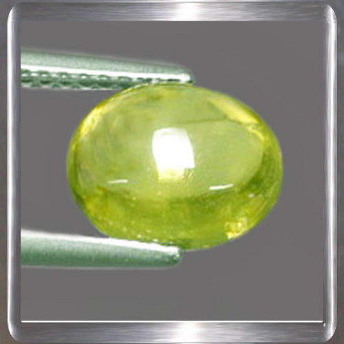 Natural Sphene Green 0.80ct Oval Cabochon, Charming Gemstone