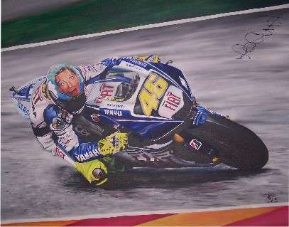 Valentino Rossi (Painting) print on canvas - medium