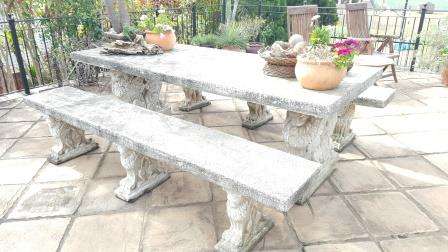 Cement table and benches