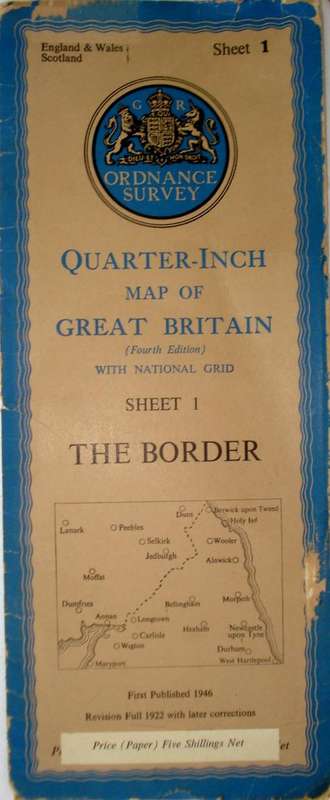 MAPS - QUARTER INCH MAP OF GREAT BRITAIN  1946