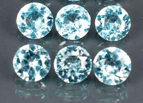 GLITTERING ICE BLUE TOPAZ GEMS - (6)  WEIGHT 2.86CT