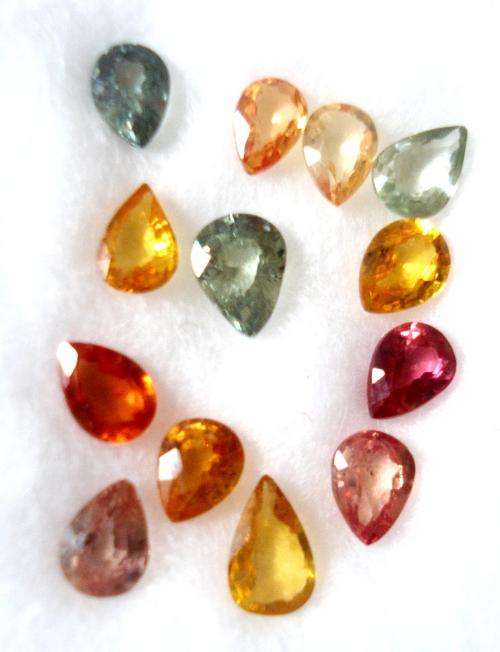 DELIGHTFUL  LOT SAPPHIRE PEARS  (13) 2.65 CT