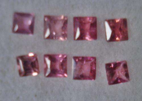 BEAUTIFUL SQUARE PINK TOURMALINES  (8)   1.88CT