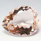 AMAZING LIGHT ORANGE MORGANITE PEAR 21.51 ct (LAB STONE)