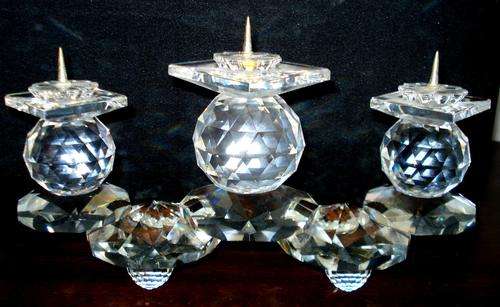 VINTAGE SWAROVSKI  CRYSTAL 3 PIN CANDLE HOLDER RETIRED 1986