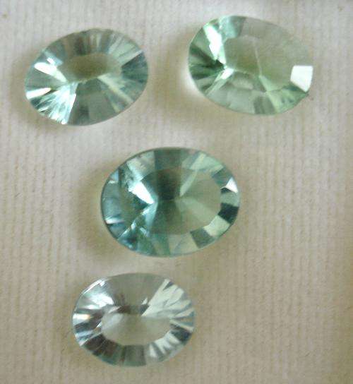 SET OF 4  NATURAL FLUORITES  5.50 CT CTS /  SEA GREEN OVAL CUT