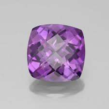 LOVELY  LILAC PURPLE AMETHYST CUSHION  CHECKERBOARD 4.72CT