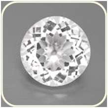GLITTERING ROUND WHITE TOPAZ  - BRAZIL.   3.93 CT