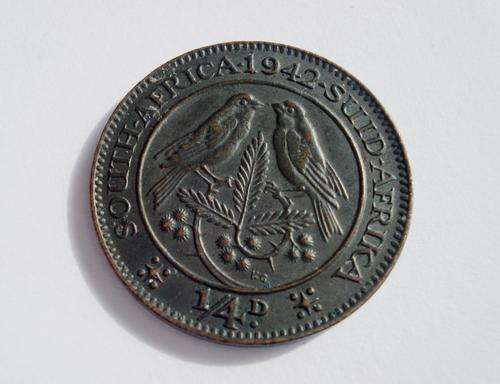 1942 UNION OF SOUTH AFRICA QUARTER PENNY  GEORGE V1