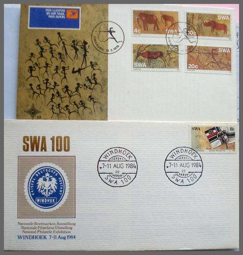 SWA    -  FDC NO.13   ROCKPAINTING  +  1984 COMM COVER