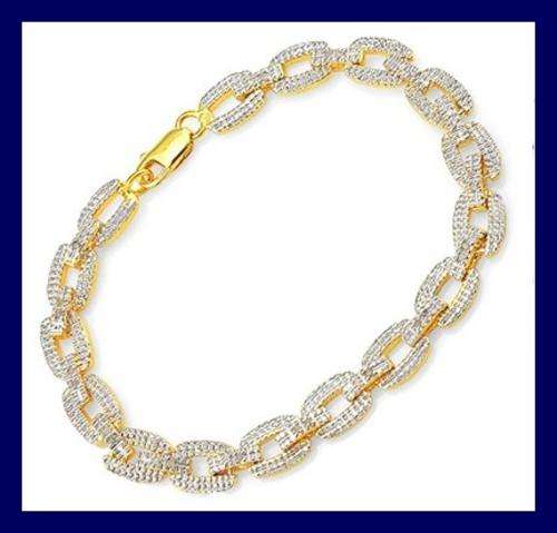 LOVELY SOLID 0.925 STERLING SILVER BRACELET WITH 30 DIAMONDS 0.320 CT