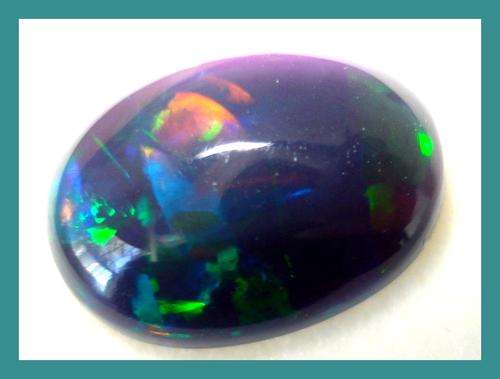 BEAUTIFUL NATURAL BLACK OPAL -MULTI-COLOUR CABOCHON 1.99CT
