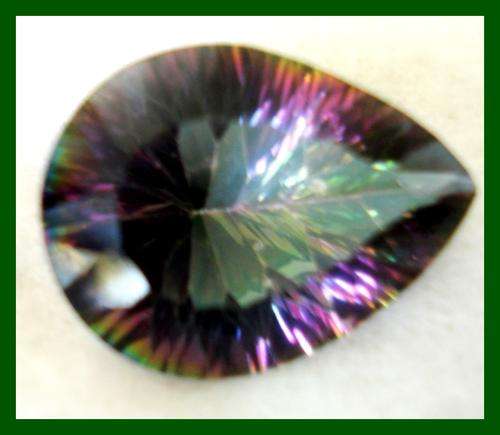 GORGEOUS HUGE RAINBOW MYSTIC TOPAZ  - 12.97CT   PEAR CONCAVE