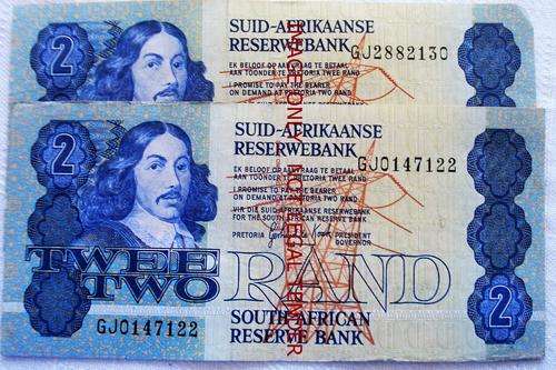 SOUTH AFRICAN R2 BANKNOTES  GOOD CONDITION  1983-89 G.DE KOCK