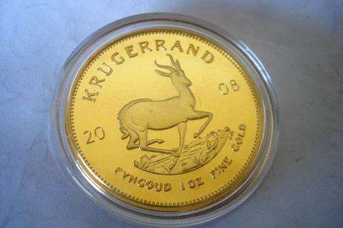 GOLD CLAD ENCAPSULATED COIN  -  KRUGER RAND  2008
