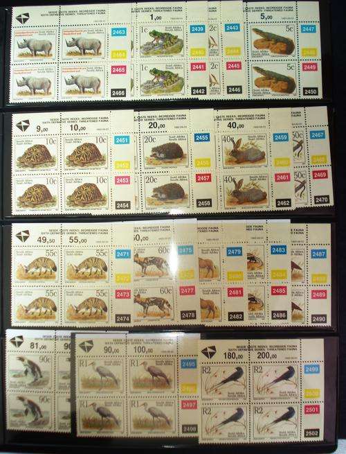 1993  3 Sept.  6th Def. series -  Endanged Fauna UMM blocks of 4 1c - R2  (16 blocks)