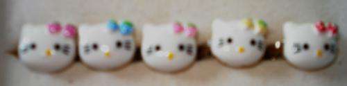 HELLO KITTY ADJUSTABLE RINGS(set of 5)
