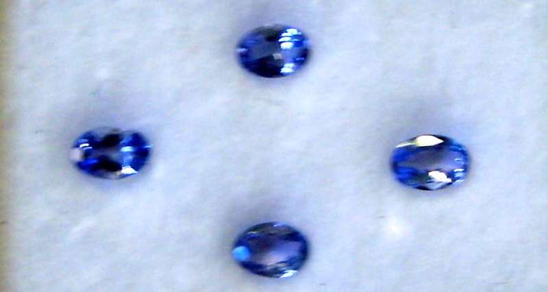 SET OF 4 OVAL CUT TANZANITES!  3 SETS AVAILABLE.  EACH SET WEIGHS:  0.650CTS!