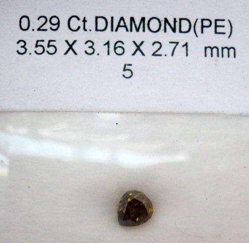 NATURAL NAMIBIAN COGNAC DIAMOND  0.290ct /   VS1 / 3.55 X 3.1mm