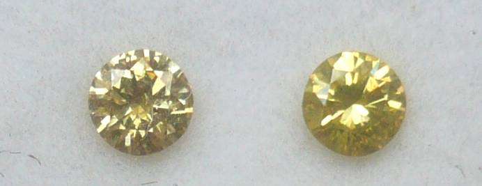 NATURAL NAMIBIAN DIAMONDS!  0.208CTS.   FANCY YELLOW .  3.1MM