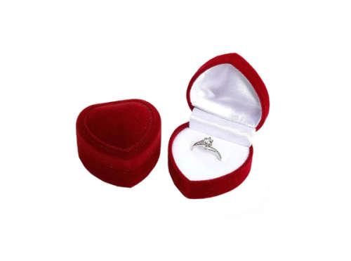Red Heart Shaped Ring Storage Box