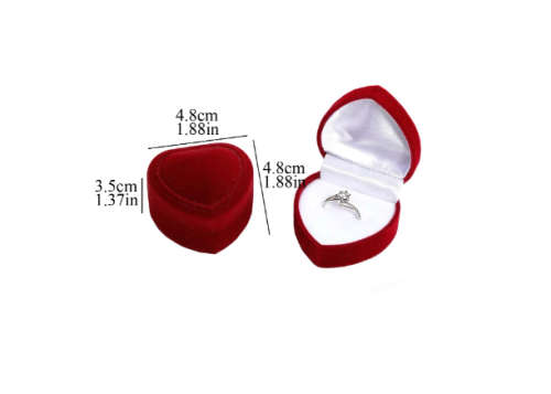 Red Heart Shaped Ring Storage Box
