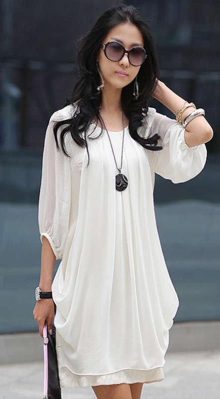 A Must Have Elegant Chiffon Long Sleeve Spring Dress!
