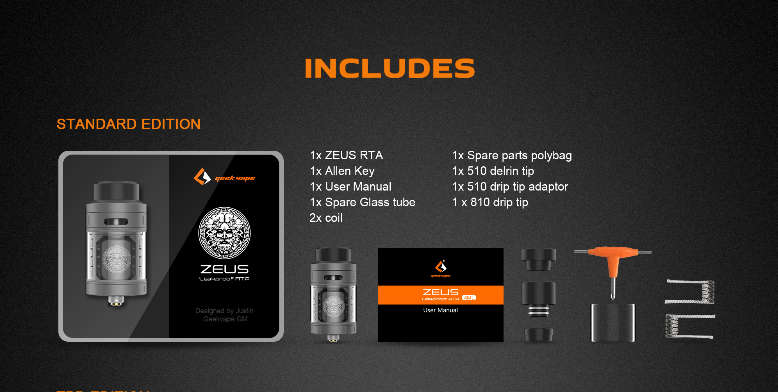 GeekVape Zeus RTA (Gunmetal) *CRAZY SALE* Vape