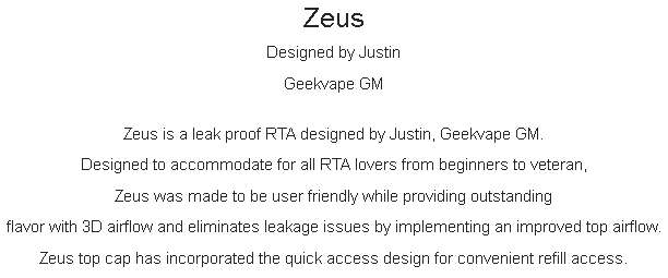 GeekVape Zeus RTA (Gunmetal) *CRAZY SALE* Vape