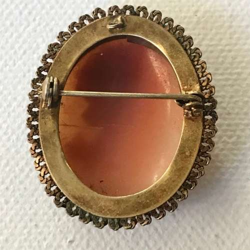 Vintage hand carved cameo brooch