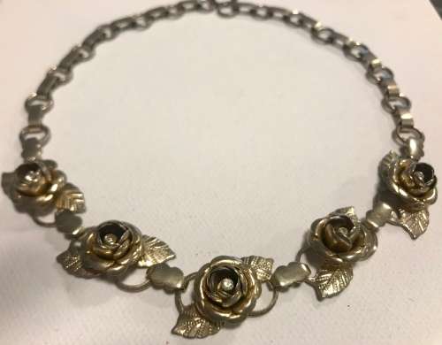 Vintage rose necklace