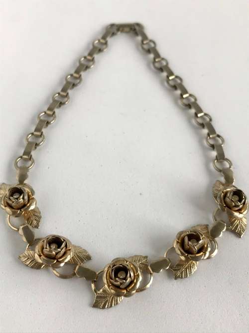 Vintage rose necklace
