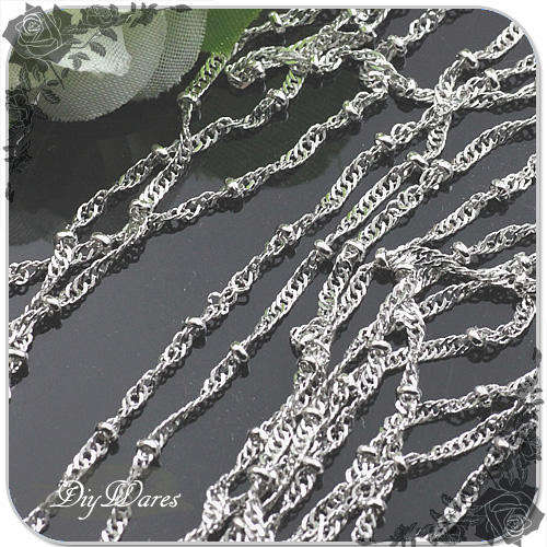 2 Meters Long 2mm 05007 Silver Chains Links for charm necklace Jewelry supplies DIY