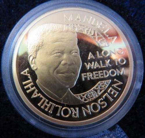 Mandela 20th Anniversary (Jail Release) 1/2 oz GOLD Medallion (Price reduced)