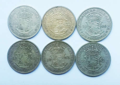 6 x Half Crowns - 80% Silver - 1 Bid takes the lot