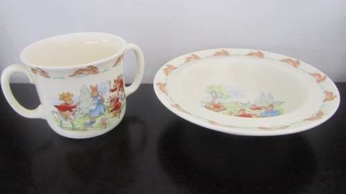 BUNNYKINS - "English Fine Bone China" - Bowl and 2-Handled Mug