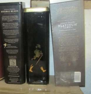 Empty Johnnie Walker Whisky Tins - Black , Double Black & Platinum