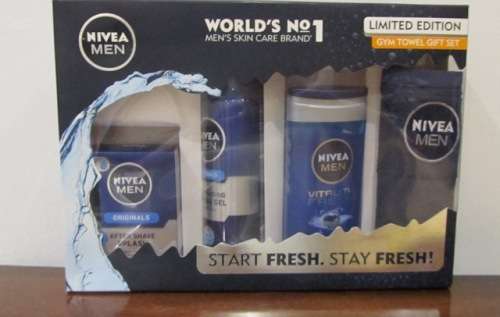 Nivea Men Gym Towel Gift Pack Set - After Shave Splash, Shaving Gel, Shower Gel