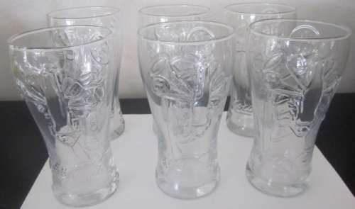 Set of 6 Coca Cola, Coke Glasses - World Cup 2010