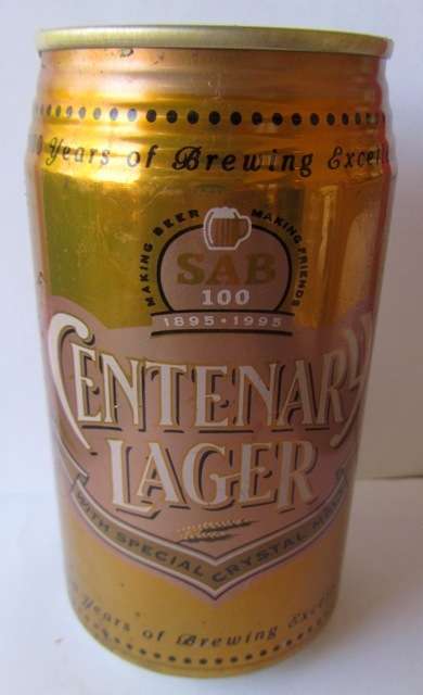Limited Edition Beer Can : Centenary Lager - 1895 to 1995 : SAB 100 years of brewing excellence