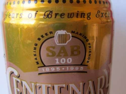 Limited Edition Beer Can : Centenary Lager - 1895 to 1995 : SAB 100 years of brewing excellence