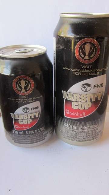Set of Carling Black Label Beer Cans - FNB Varsity Cup Rugby Competition